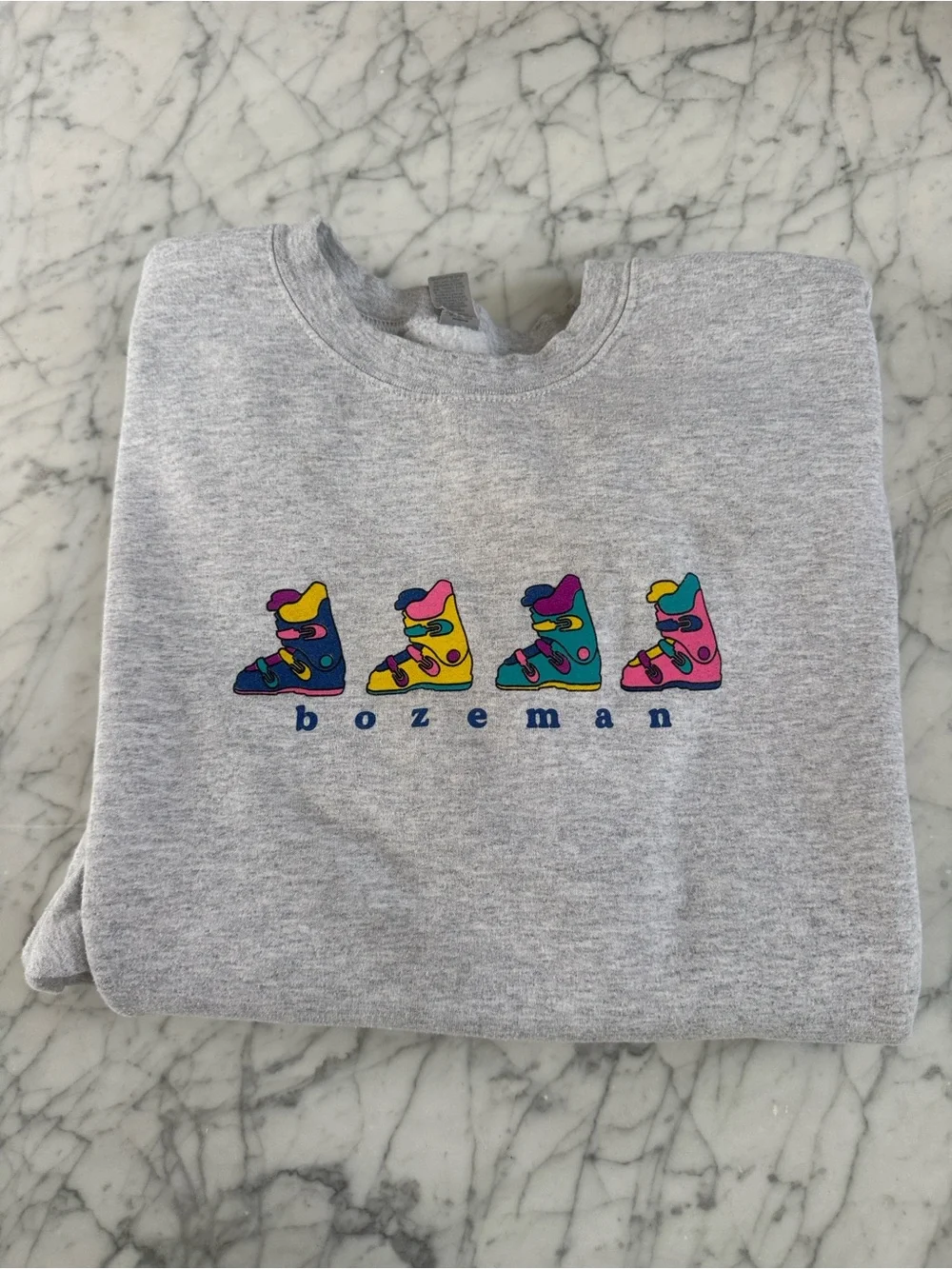 Vintage Bozeman Montana Ski Boot CrewNeck Sweatshirt Sz Womens XL